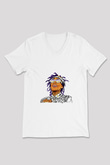 Wiz Khalifa Baskılı Beyaz V Yaka Unisex Tişört