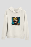 Wiz Khalifa Baskılı Unisex Beyaz Kapüşonlu Sweatshirt