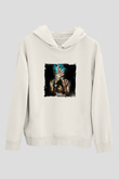 Wiz Khalifa Baskılı Unisex Beyaz Kapüşonlu Sweatshirt