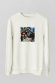 Wiz Khalifa Baskılı Unisex Beyaz Sweatshirt