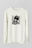 Wiz Khalifa Baskılı Unisex Beyaz Sweatshirt