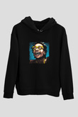 Wiz Khalifa Baskılı Unisex Siyah Hoodie