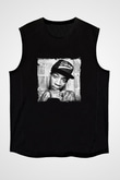 Wiz Khalifa Baskılı Unisex Siyah Kolsuz Tişört
