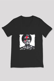 Wiz Khalifa Baskılı Unisex Siyah V Yaka Tişört