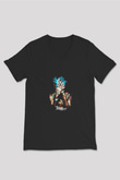 Wiz Khalifa Baskılı Unisex Siyah V Yaka Tişört