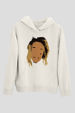 Wiz Khalifa Beyaz Unisex Kapüşonlu Sweatshirt