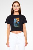 Wiz Khalifa Siyah  Crop Top Tişört