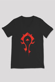 World of Warcraft Siyah Unisex V Yaka Tişört T-Shirt