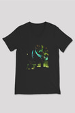 World of Warcraft Siyah Unisex V Yaka Tişört T-Shirt
