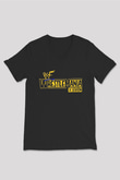 WrestleMania Siyah Unisex  V Yaka Tişört