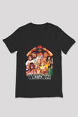 WrestleMania Siyah Unisex  V Yaka Tişört