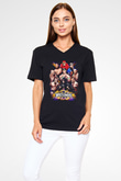 WrestleMania Siyah Unisex  V Yaka Tişört