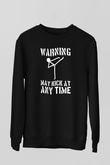 Wushu Baskılı Unisex Siyah Sweatshirt
