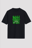 W&W Baskılı Unisex Oversize Siyah Tişört