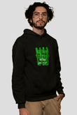 W&W Baskılı Unisex Siyah Hoodie