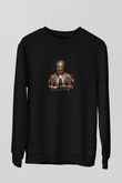 W&W Baskılı Unisex Siyah Sweatshirt