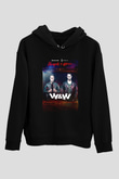 W&W Siyah Unisex Kapüşonlu Sweatshirt