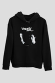 W&W Siyah Unisex Kapüşonlu Sweatshirt