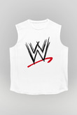 WWE Beyaz Unisex Kolsuz Tişört