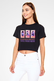 WWE Siyah Crop Top Tişört