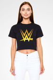 WWE Siyah Crop Top Tişört