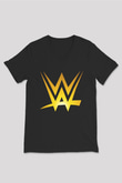 WWE Siyah Unisex V Yaka Tişört