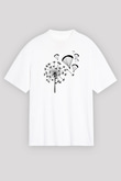 Yamaç Paraşütü Baskılı Unisex Beyaz Oversize Tişört - Tshirt