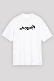 Yamaç Paraşütü Baskılı Unisex Beyaz Oversize Tişört - Tshirt