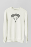 Yamaç Paraşütü Baskılı Unisex Ekru Sweatshirt