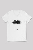 Yamaç Paraşütü Baskılı Unisex V Yaka Tişört - Tshirt
