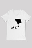 Yamaç Paraşütü Baskılı Unisex V Yaka Tişört - Tshirt