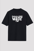 Yamaç Paraşütü - Paragliding Baskılı Unisex Siyah Oversize Tişört