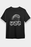 Yamaç Paraşütü - Paragliding Baskılı Unisex Siyah Tişört - Tshirt