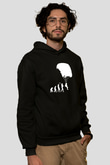 Yamaç Paraşütü - Paragliding Baskılı Unisex Siyah Kapüşonlu Sweatshirt