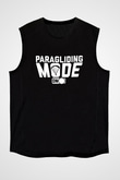 Yamaç Paraşütü - Paragliding Baskılı Unisex Siyah Kolsuz Tişört
