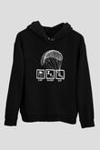 Yamaç Paraşütü - Paragliding Baskılı Unisex Siyah Kapüşonlu Sweatshirt