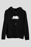 Yamaç Paraşütü - Paragliding Baskılı Unisex Siyah Kapüşonlu Sweatshirt