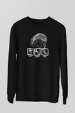 Yamaç Paraşütü - Paragliding Baskılı Unisex Siyah Sweatshirt