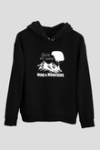 Yamaç Paraşütü - Paragliding Baskılı Unisex Siyah Kapüşonlu Sweatshirt