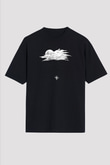 Yamaç Paraşütü - Paragliding Baskılı Unisex Siyah Oversize Tişört