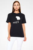 Yamaç Paraşütü - Paragliding Baskılı Unisex Siyah Tişört - Tshirt