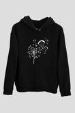 Yamaç Paraşütü - Paragliding Baskılı Unisex Siyah Kapüşonlu Sweatshirt
