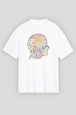 Yapay Zeka Renkli Baskılı Unisex Oversize Beyaz Tişört - Tshirt