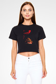 Yasak Şehir Siyah Crop Top Tişört