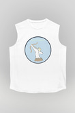 Yay Burcu Baskılı Beyaz Unisex Kolsuz Tişört - Tshirt