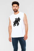 Yay Burcu Baskılı Beyaz Unisex Kolsuz Tişört - Tshirt