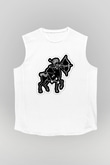 Yay Burcu Baskılı Beyaz Unisex Kolsuz Tişört - Tshirt