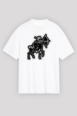 Yay Burcu Baskılı Beyaz Unisex Oversize Tişört - Tshirt