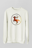 Yay Burcu Baskılı Beyaz Unisex Sweatshirt
