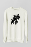 Yay Burcu Baskılı Beyaz Unisex Sweatshirt